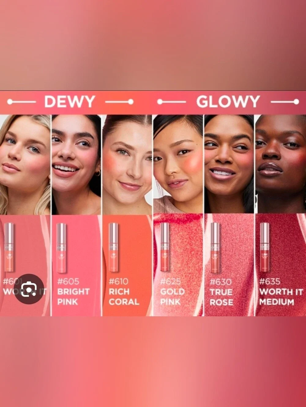 L'Oreal Dewy Rich Coral Liquid Blush - 610 BNIB